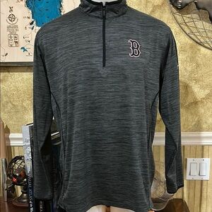 Under Armour Boston Red Socks Charcoal Quarter-Zip with Logo. Large